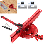 Aluminum Table Saw Miter Gauge with Fence Micro Adjustable Flip Stop for Table Saw Band Saw Router Table Fit 3/8 x 3/4" T Slot for Woodworking Crosscut Miter Cut