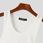 LinkMejor Men Tank Top Fashion Simple Solid Color Jumpsuit Vest Male Tanks Sleeveless Summer Streetwear S-5XL