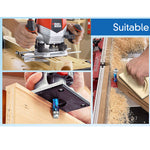 1/4 Inch 6.35mm Shank Nano Blue Coated Carbide Compression Flush Trim Router Bit Top and Bottom Bearing 1/2" Cutting Diameter for Woodworking Trimming and Slotting