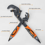 Adjustable Ratchet Wrench High Carbon Steel Multi Functional Self Locking Dual Sided Teeth Design Repair Tool Anti Corrosion Comfortable TPR Handle Large Small Sizes Versatile Wrench
