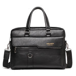 LinkMejor Men's Briefcase Retro Business Casual Laptop Bag Office High Quality PU Leather Handbag Shoulder Messenger Bags