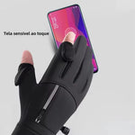 LinkMejor Winter Touchscreen Warm Cycling Gloves Waterproof Windproof Cold-Resistant Flip Exposed Two-finger Zipper Gloves for Men Women Ski Fishing Running