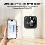 Tuya WiFi Ultrasonic Liquid Level Sensor 433MHz Remote Control Indoor/Outdoor Tank Level Monitor with APP Alarms for Household