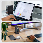 [GaN Tech] LinkMejor® BW-S31 240W 6-Port USB PD Charger 4USB-C+2USB-A QC PD Digital Display Fast Charging Desktop Charging Station for iPhone 16 16 Pro 15 14 13 Pro Max for MacBook Pro for Airpods for Apple Watch