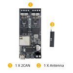 LinkMejor T-2CAN ESP32-S3 WiFi Bluetooth Development Board 16MB Flash 8MB PSRAM Stand-Alone CAN Controller QWIIC Interface Compatible IoT Automotive Solution Wireless Module