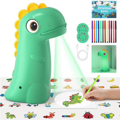 Kids Drawing Projector Trace and Draw Projector Art Sketcher Smart Table LED Light Painting Board Learning Educational Toys Cute Dinosaur Children Toy for Toddlers Boys Girls Birthday Gift