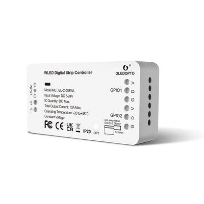LinkMejor WLED Strip Light Controller 5-24V WS2812B WS2811 SK6812 TM1814 WS2813 WS2815 RGBIC LED Digital Strip Wifi Controller