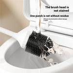 Tevorex Wireless Electric Silicone Head Toilet Brush Long Handle 360° rotation Cleaning Brush Household Bathroom USB Rechargeable White Cleaning Tools