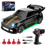 LinkMejor E84 E85 RTR 1/64 2.4G 4WD Mini Drift RC Car Race LED Light Two Speed Full Scale Radio Control High Speed Motor On-Road Racing Vehicle Model Boys Gifts Toys
