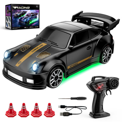 LinkMejor E84 E85 RTR 1/64 2.4G 4WD Mini Drift RC Car Race LED Light Two Speed Full Scale Radio Control High Speed Motor On-Road Racing Vehicle Model Boys Gifts Toys