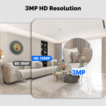 LinkMejor 3MP Tuya Smart WiFi Indoor Camera Wireless PTZ HD Night Vision Motion Detect Two-way Intercom Home Security Monitoring Works with Alexa Google Assistant