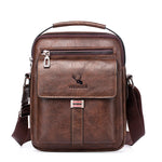 LinkMejor PU Leather Men's Messenger Bag Trend Retro Business Men's Shoulder Bag Waterproof Carry-on Bag Crossbody Bag Men's Backpack