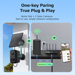 LinkMejor Solar WiFi Camera 2/4 Cameras Kit 3MP PIR Motion Detect Two Way Audio Night Vision IP66 Waterproof Wireless Outdoor Security Cameras