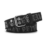 105cm-125cm Fashion Letter Pattern Canvas Belt for Men Women with Iron Pin Buckle 4cm Double-breasted Pants Waistband