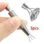 Stainless Steel Jewelry Tweezers Four Claw Design 63mm Anti Slip Grip Rust Resistant Tool for Gemstone Beads Small Parts Jewelry Crafting Workshops