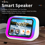 TF26pro Smart AI Speaker Wireless bluetooth Speakers RGB Lights 4.0-inch Screen LED Display 57mm Speaker Hands-free Calling Voice Assistant 2000mAh Battery Customized Photo Albums Smart Alarm Clock Home AI Speakers
