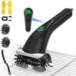 Tevorex Electric Double-Head BBQ Grill Cleaning Brush 500/600 RPM 2 High Speed Modes 2500mAh Long Battery Cordless Rechargeable Brush Cleaner for Kitchen Camping