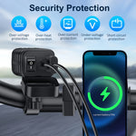 48W Motorcycle USB Charger QC3.0 & PD Fast Charge 3.0 Motorcycle USB USB Type C Phone Charger with Voltmeter and On/Off Switch