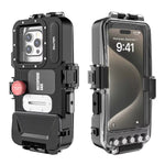 Professional 30M Waterproof Diving Phone Case Camera Housing with Physical Buttons Vacuum Pump Anti-Fog Universal for iPhone Samsung Galaxy Shockproof Dustproof Snorkeling Scuba Photography Accessory