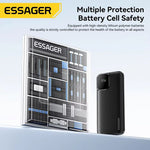 LinkMejor ES-D023 22.5W 37/74Wh 10000/20000mAh Digital Display Power Bank with 2 Integrated Cables External Battery Power Supply with 2 Inputs & 4 Outputs Support PD QC2.0/3.0 SCP FCP PPS AFC Fast Charging for iPhone 16 15 14 Pro Max for Huawei for SAMSUNG