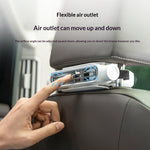KLX09 Car Seat Fan 3000mAh Battery 3-Speed Adjustable Type-C Charging Hidden Headrest Mount Dual-Duct Turbo Cooling Fan