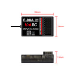 HOTRC F-08A/F-08AT 2.4GHz 8CH PWM Receiver for DS800 HT-8A CT-8B Radio Transmitter RC Car Boat Tank Vehicle Models