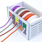 20/22/24/26/28/30 AWG 10m/roll Super Soft Silicone Wire Heat Resistant Flexible Tinned Copper Stranded Cable DIY 5 Colors Mix Box Electirc Wire White Brown Gray Orange Purple
