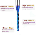 1/4 Inch CNC Router Bit Tapered Flat End Mill 3 Flutes Tungsten Steel Cutter HRC93 Cutting Tool 3.175mm Diameter 31.75mm Cutting Length Precision CNC Milling