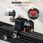 LinkMejor HD-MG21 Precision Miter Gauge For Table Saw With Extended Fence And 0.02mm Micro Adjustable Flip Stop Router Table Precision Angle Setting