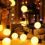 5m 20LED/ 10m 40LED Globe String Lights Portable Battery & USB Powered Waterproof Warm Glow For Camping Tent & Party Decoration