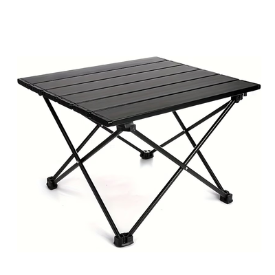 IPRee Portable Foldable Camping Side Table with Aluminum Alloy Scroll X-Frame for Outdoor Picnics, BBQ, Beach, and Travel