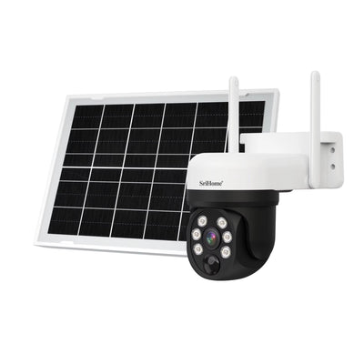 SriHome DH006 4MP HD Solar Wireless Security Camera 90° Pan 350 Tilt Rotation Night Vision Human Motion Two-way Audio IP65 Waterproof Surveillance Camera for Outdoor