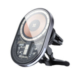 Mcdodo 15W Magnetic Wireless Charger Car Mount PD3.0 QC3.0 Fast Charging Transparent 360° Rotation Breathing Light