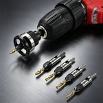 Four-Blade Countersink Drill Bit Set with Depth Stop L-Shape Wrench Titanium Alloy Bit 2.8mm-4.0mm Spiral Flute Design for Efficient Chip Removal