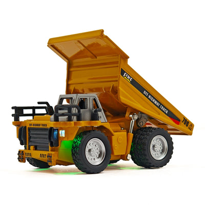 LinkMejor HG4-431 RTR 1/64 2.4G Mini RC Car Alloy Dump Truck Support App Remote Controlled LED Light Sound Engineering Vehicle Two Speed Desktop Toys Model Collection Gift For Boys