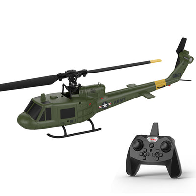 LinkMejor F06 UH-1 2.4G 4CH 1:48 Scale UH-1 Huey Optical Flow Localization Altitude Hold Flybarless RC Helicopter RTF