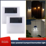 Elfeland 2Pcs 6LED Solar Courtyard Door Number Light Auto On/Off Sensor Waterproof IP65 500mAh Battery Solor-powered Lamp for Outdoor Lighting