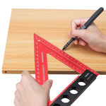 LinkMejor 200mm Aluminum Alloy Carpenter Square Triangle Ruler Woodworking Precision Hole Positioning Square