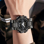 LinkMejor Men's Sport Digital Watches Multifunctional Luminous Wrist Watch Waterproof Shockproof Alarm Clock Men Watch