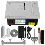 96W 24V Mini Multifunctional Table Saw Electric Desktop Saw with 7 Speed Adjustable 63mm Blade Woodworking Bench Lathe Cutter Machine DIY Cutting Tool