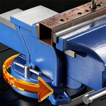 6 Inch Heavy Duty Bench Vise With Anvil And Swivel Base 160mm Jaw Opening Industrial Workholding Clamp For Woodworking And Metalworking