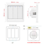Homekit WiFi Smart Light Wall Key Switch for No Neutral Or With Neutral Line Remote Control Work with Apple HomeKit Siri Voice