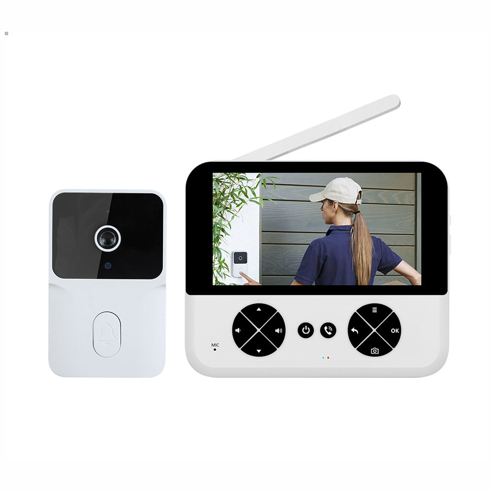 M16 Visual Doorbell 4.3-Inch IPS Display HD Camera Infrared Night Vision Wireless Bidirectional Intercom Long Battery Life Easy Installation