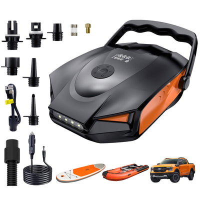 WaveRite 50PSI Paddle Board Pump Electric Portable High Pressure iSUP Pump Dual Stage Inflation Auto Shut Off And Deflate For Stand Up Paddle Board Car Kayak Bicycle