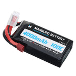 LinkMejor 11.1V 4000mAh 100C 3S Lipo Battery T Plug for RC Car