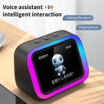 TF26pro Smart AI Speaker Wireless bluetooth Speakers RGB Lights 4.0-inch Screen LED Display 57mm Speaker Hands-free Calling Voice Assistant 2000mAh Battery Customized Photo Albums Smart Alarm Clock Home AI Speakers