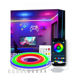 Elfeland 1/3/5m RGB Neon LED Light Strip RGBIC Waterproof Flexible 60 LEDs/m USB Powered Bluetooth App Remote Music Sync Timer Flexible Lighting Adjustments