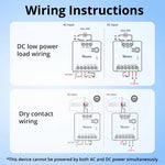 LinkMejor MINI-D Dry WiFi Smart Switch with Matter Dry Contact Output AC/DC Input Compatible Alexa & Google Home for Garage Doors Boilers Low Power DC Motors/Solenoid Valves