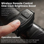 WEST BIKING 1600LM Bike Headlight High-Brightness Cycling Frontlight with Wireless Remote Control IPX6 Waterproof Type-C Rechargeable Bicycle Lamp
