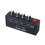 HAM-HP401 DC 5V-12V Stereo Audio Mixer 4 Input 1 Output Individual Volume Control Headphone Amplifier 3.5mm Jack DIY Sound Mixing